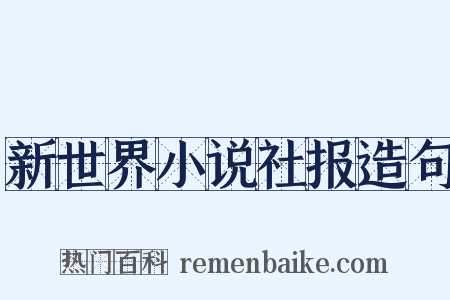 新世界小说社报造句是什么意思的图片